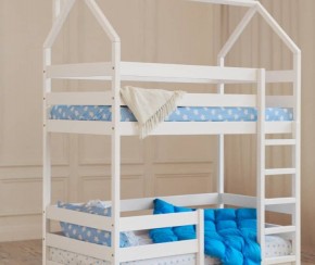 Кровать-домик двухъярусная 80*160 Белый в Снежинске - snezhinsk.ok-mebel.com | фото 6
