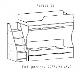 КАПРИЗ-22 Кровать двухъярусная 800 настил ЛДСП в Снежинске - snezhinsk.ok-mebel.com | фото 2