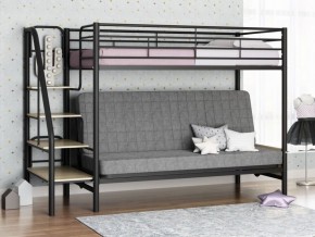 Кровать двухъярусная с диваном "Мадлен-3" (Черный/Серый) в Снежинске - snezhinsk.ok-mebel.com | фото 1