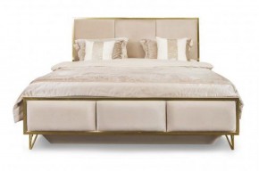 Кровать Lara 1800 с мягким изголовьем + основание (белый глянец) в Снежинске - snezhinsk.ok-mebel.com | фото 1