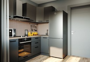 Кухня угловая Антрацит 2200х1000 (Стол. 38мм) в Снежинске - snezhinsk.ok-mebel.com | фото