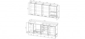 Кухонный гарнитур Каппучино 2200 h950 (Стол. 38мм) в Снежинске - snezhinsk.ok-mebel.com | фото 2