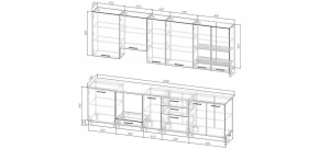 Кухонный гарнитур Санторини 3000 h950 (Стол. 26мм) в Снежинске - snezhinsk.ok-mebel.com | фото 2