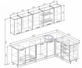 Кухонный гарнитур угловой Графика 2600х1600 (Стол. 26мм) в Снежинске - snezhinsk.ok-mebel.com | фото 2