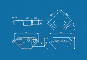 Мойка кухонная ULGRAN U-409 (970*500) в Снежинске - snezhinsk.ok-mebel.com | фото 2