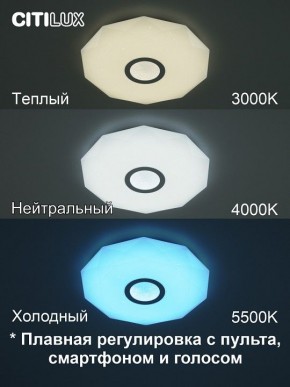 Накладной светильник Citilux Диамант Смарт CL713A30G в Снежинске - snezhinsk.ok-mebel.com | фото 4