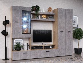 Нэнси New Центральная секция (ЛДСП) Бетон светлый/Сонома в Снежинске - snezhinsk.ok-mebel.com | фото 2