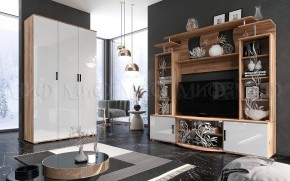 Пенал Виста (Белый глянец/Дуб крафт) в Снежинске - snezhinsk.ok-mebel.com | фото 3