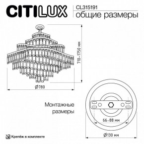 Подвесная люстра Citilux Naiad CL315191 в Снежинске - snezhinsk.ok-mebel.com | фото 7