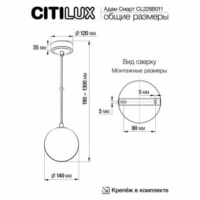 Подвесной светильник Citilux Адам Смарт CL228B011 в Снежинске - snezhinsk.ok-mebel.com | фото 5