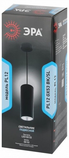 Подвесной светильник Эра  PL12 GX53 BK/SL в Снежинске - snezhinsk.ok-mebel.com | фото 6