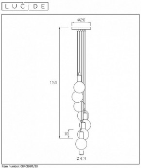 Подвесной светильник Lucide Fix Multiple 08408/07/30 в Снежинске - snezhinsk.ok-mebel.com | фото 4