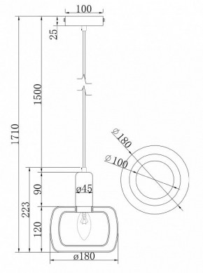 Подвесной светильник Maytoni Vision MOD411PL-01G в Снежинске - snezhinsk.ok-mebel.com | фото 7