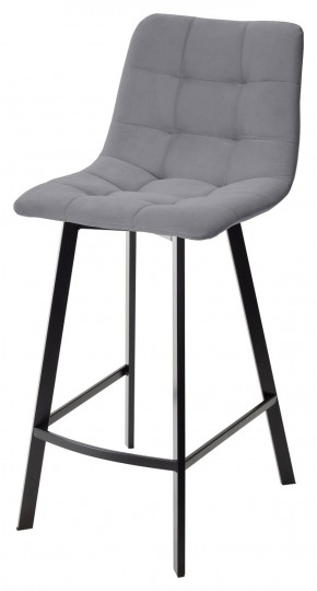 Полубарный стул CHILLI-QB SQUARE серый #27, велюр / черный каркас (H=66cm) М-City в Снежинске - snezhinsk.ok-mebel.com | фото