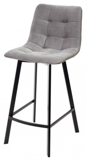 Полубарный стул CHILLI-QB SQUARE светло-серый #26, велюр / черный каркас (H=66cm) М-City в Снежинске - snezhinsk.ok-mebel.com | фото 1