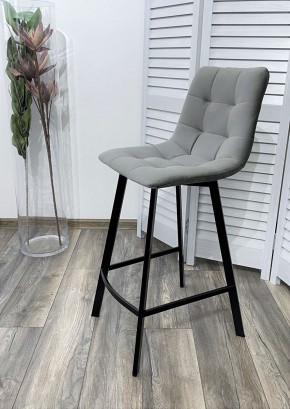Полубарный стул CHILLI-QB SQUARE светло-серый #26, велюр / черный каркас (H=66cm) М-City в Снежинске - snezhinsk.ok-mebel.com | фото 2