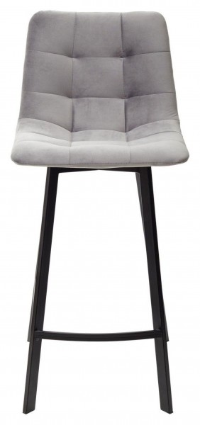 Полубарный стул CHILLI-QB SQUARE светло-серый #26, велюр / черный каркас (H=66cm) М-City в Снежинске - snezhinsk.ok-mebel.com | фото 3