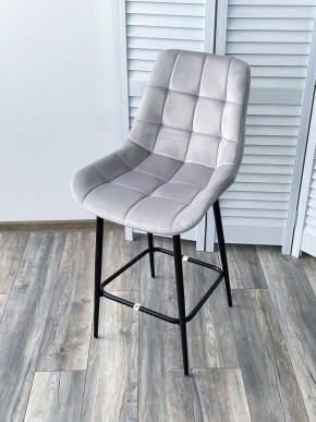 Полубарный стул ХОФМАН, цвет H-09 Светло-серый, велюр / черный каркас H=63cm М-City в Снежинске - snezhinsk.ok-mebel.com | фото 4