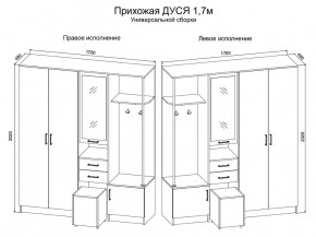 Прихожая Дуся 1.7 УНИ (Дуб Бунратти/Цемент) в Снежинске - snezhinsk.ok-mebel.com | фото 2