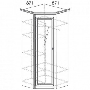 Шкаф угловой №641 "Флоренция" Фасад глухой (угол 871*871) Дуб оксфорд в Снежинске - snezhinsk.ok-mebel.com | фото 2