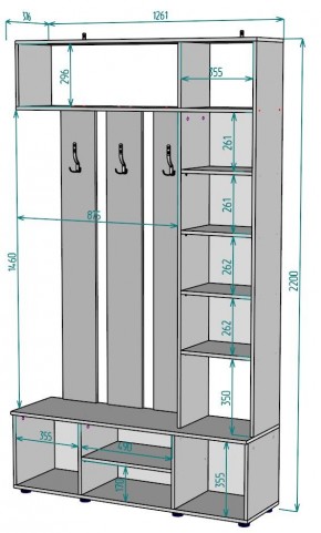 Прихожая с зеркалом V19_M в Снежинске - snezhinsk.ok-mebel.com | фото 2