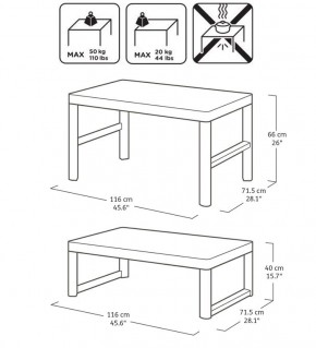 Раскладной стол Лион с регулируемой высотой столешницы (Lyon rattan table) графит (h400/650) в Снежинске - snezhinsk.ok-mebel.com | фото 3