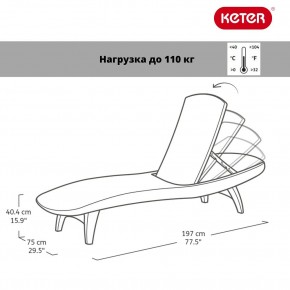 Шезлонг Пацифик (Pacific) графит в Снежинске - snezhinsk.ok-mebel.com | фото 2