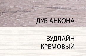 Шкаф 1D, OLIVIA, цвет вудлайн крем/дуб анкона в Снежинске - snezhinsk.ok-mebel.com | фото 3