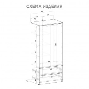 Шкаф 2-х створчатый Симпл ШК-03 (графит) в Снежинске - snezhinsk.ok-mebel.com | фото 4