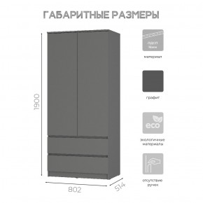 Шкаф 2-х створчатый Симпл ШК-03 (графит) в Снежинске - snezhinsk.ok-mebel.com | фото 6