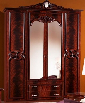 Шкаф 4-х дверный с зеркалами (03.144) Ольга (могано) в Снежинске - snezhinsk.ok-mebel.com | фото