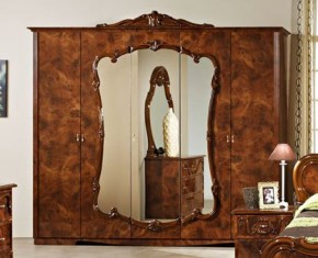 Шкаф 5-и дверный с зеркалами (20.145) Тициана (орех) в Снежинске - snezhinsk.ok-mebel.com | фото