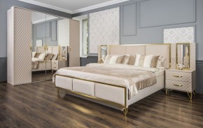 Шкаф 5-ти ств с зеркалами Lara (бежевый глянец) в Снежинске - snezhinsk.ok-mebel.com | фото 4