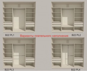 Шкаф-купе 2100 серии SOFT D7+D3+D3+B22+PL4 (по 2 ящика лев/прав+2штанги) профиль «Капучино» в Снежинске - snezhinsk.ok-mebel.com | фото 6