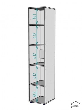 Шкаф Linnea MHR-1-2 2050х400х510 (ДВ-М 11.1.25) в Снежинске - snezhinsk.ok-mebel.com | фото 3