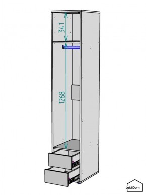 Шкаф Linnea MHR-1-3 2050х400х510 (ДВ-М 11.1.25) в Снежинске - snezhinsk.ok-mebel.com | фото 3