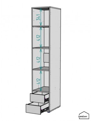Шкаф Linnea MHR-1-4 2050х400х510 (ДВ-М 11.1.25) в Снежинске - snezhinsk.ok-mebel.com | фото 3