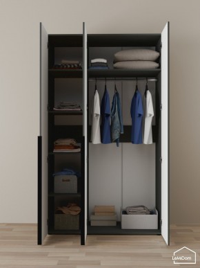 Шкаф Linnea MHR-3-1 2050х1200х510 (Графит-М 11.1.25) в Снежинске - snezhinsk.ok-mebel.com | фото 4