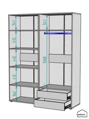 Шкаф Linnea MHR-4-2 2050х1600х510 (ДВ-М 11.1.25) в Снежинске - snezhinsk.ok-mebel.com | фото 3