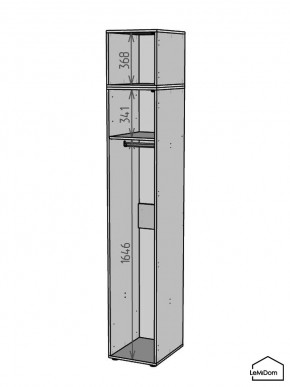 Шкаф с антресолью Linnea MHR-1A-1 2450х400х510 (ДВ-М 11.1.25) в Снежинске - snezhinsk.ok-mebel.com | фото 3