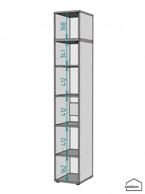 Шкаф с антресолью Linnea MHR-1A-2 2450х400х510 (ДВ-М 11.1.25) в Снежинске - snezhinsk.ok-mebel.com | фото 3