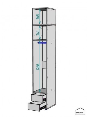 Шкаф с антресолью Linnea MHR-1A-3 2450х400х510 (ДВ-М 11.1.25) в Снежинске - snezhinsk.ok-mebel.com | фото 3