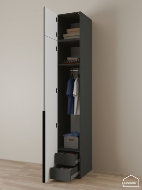 Шкаф с антресолью Linnea MHR-1A-3 2450х400х510 (Графит-М 11.1.25) в Снежинске - snezhinsk.ok-mebel.com | фото 5