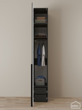 Шкаф с антресолью Linnea MHR-1A-3 2450х400х510 (Графит-М 11.1.25) в Снежинске - snezhinsk.ok-mebel.com | фото 6