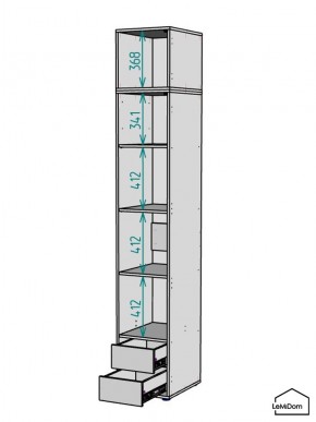 Шкаф с антресолью Linnea MHR-1A-4 2450х400х510 (ДВ-М 11.1.25) в Снежинске - snezhinsk.ok-mebel.com | фото 3