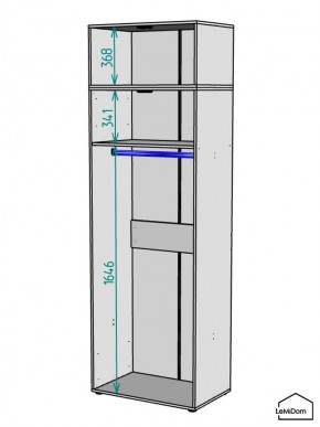 Шкаф с антресолью Linnea MHR-2A-1 2450х800х510 (Графит-М 11.1.25) в Снежинске - snezhinsk.ok-mebel.com | фото 3