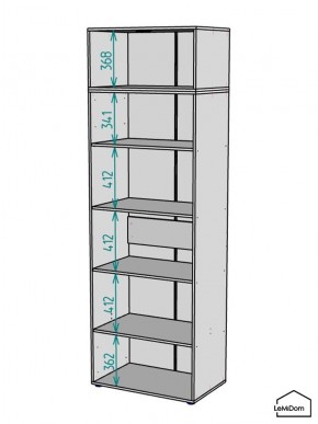 Шкаф с антресолью Linnea MHR-2A-2 2450х800х510 (Графит-М 11.1.25) в Снежинске - snezhinsk.ok-mebel.com | фото 3