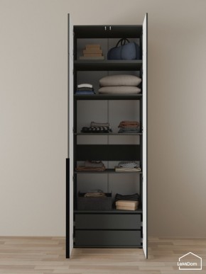 Шкаф с антресолью Linnea MHR-2A-3 2450х800х510 (Графит-М 11.1.25) в Снежинске - snezhinsk.ok-mebel.com | фото 5