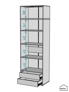 Шкаф с антресолью Linnea MHR-2A-4 2450х800х510 (ДВ-М 11.1.25) в Снежинске - snezhinsk.ok-mebel.com | фото 3