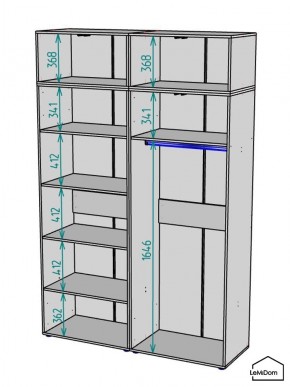 Шкаф с антресолью Linnea MHR-4A-1 2450х1600х510 (ДВ-М 11.1.25) в Снежинске - snezhinsk.ok-mebel.com | фото 3